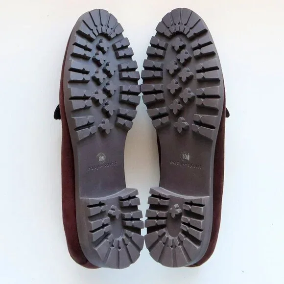 Easy Spirit Brown Suede Leather Lug Sole Low Heel Loafers Slip-on Orthotic Shoes - Picture 7 of 16